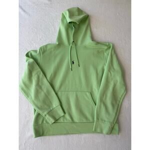 Polo Ralph Lauren Hoodie Size Large Lime Green Center Pony Logo Preppy RARE Y2K